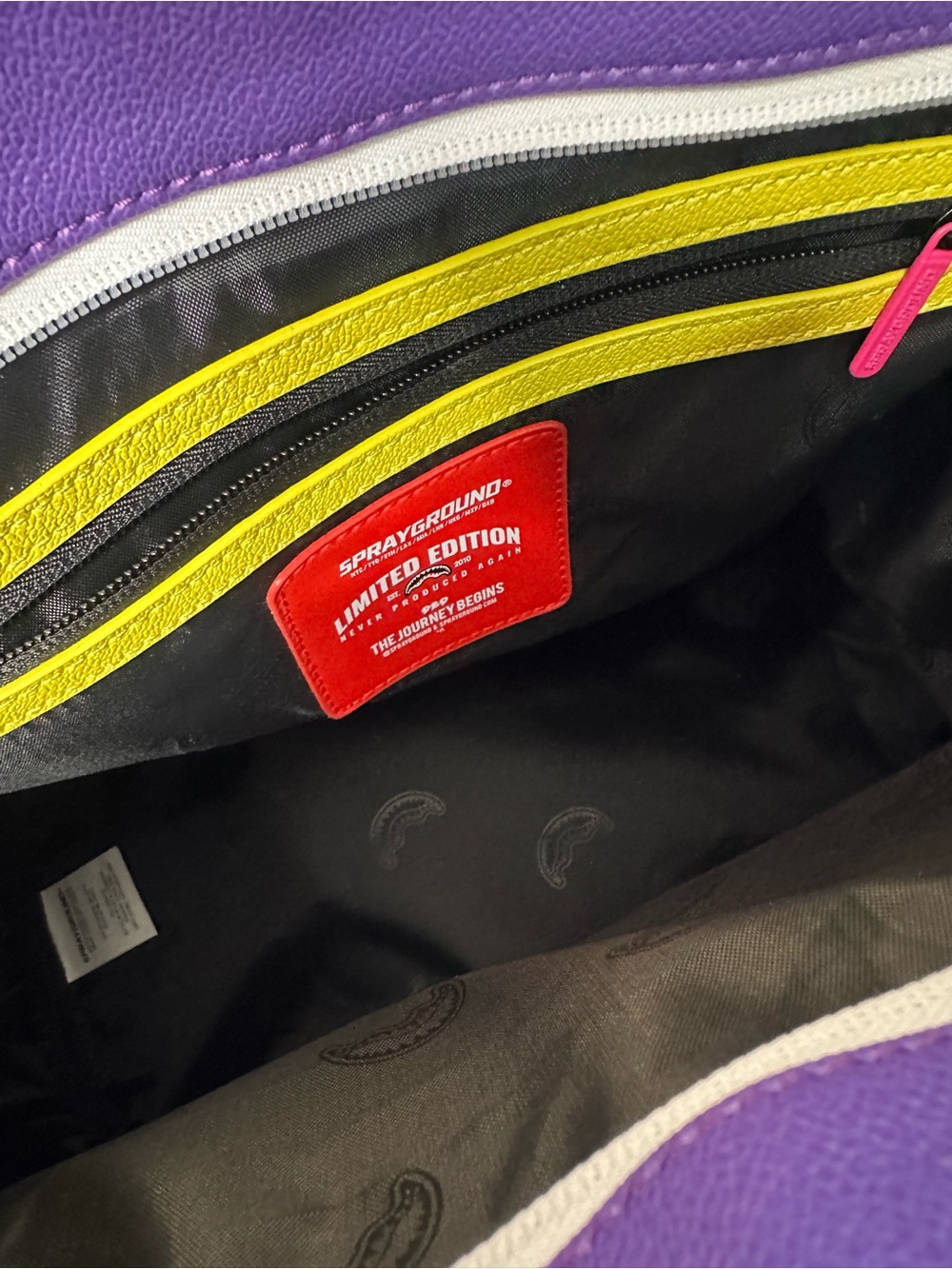 Sprayground Limited Edition Shark Mouth Tote Bag Neon Pink Green Purple NWT - Picture 8 of 12